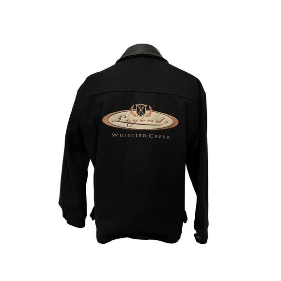 BISHOP Men's Bomber Jacket Canadian Wool Leather Trim Whistler Creek Size Medium - Picture 4 of 11